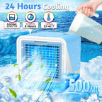  Ventilateur De Climatisation Avec 3 Vitesses, Filtre Et Humidificateur Remplaçables, Silencieux Et à Refroidissement Rapide, Ventilateurs De Refroidissement Portables Qui Soufflent De L'air Froid