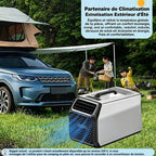  Climatiseur Portable Camping Car 5000 BTU, Climatiseur Pour Camping-Car Tente Camion Voiture, Refroidissement Rapide, Déshumidification, Climatiseur Mobile Silencieux 52 DB, Intérieur Extérieur Silver