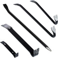  Relaxdays Pied-de-biche Lot De 5 Pièces, Levier Hexagonal, Grand Arrache-clou, En Acier, Noir