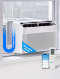  Midea 8000 BTU Onduleur Intelligent Pour Fenêtre, Climatiseur - Refroidit 350 Pieds Carrés, Ultra Silencieux Avec Fenêtre Ouverte, Compatible Avec Alexa/Google