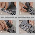  Wolfcraft 4009000 - Rabot D'Angle Triple - Rabot Plaquiste à Chanfreiner - 3 Lames Trapèzes 52/0