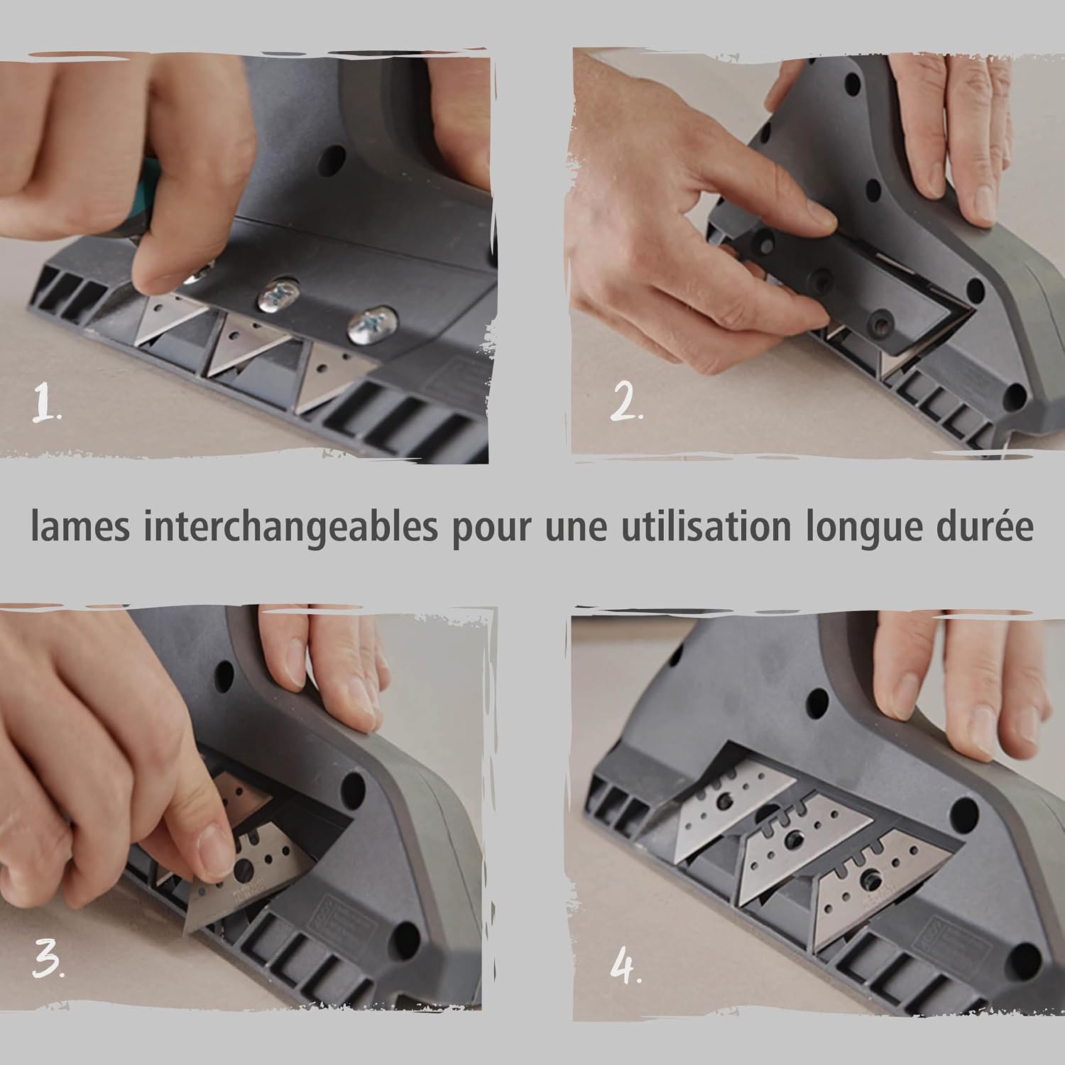  Wolfcraft 4009000 - Rabot D'Angle Triple - Rabot Plaquiste à Chanfreiner - 3 Lames Trapèzes 52/0
