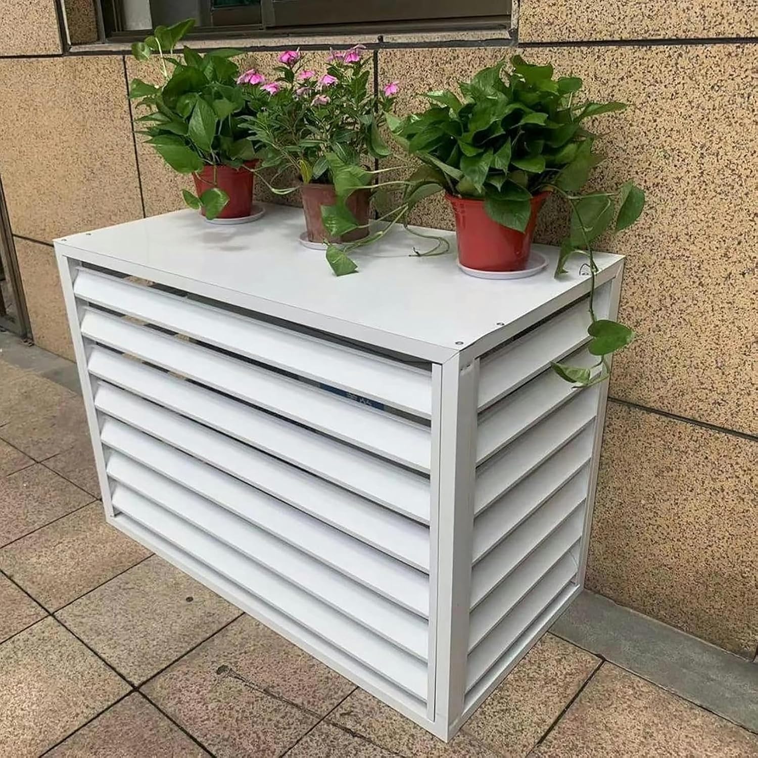 GENERIC Housse De Climatiseur D'extérieur Avec Protection Antivol, Clôture D'intimité étanche, écran Décoratif Divisé Pour Une Meilleure Esthétique Extérieure
