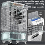  Générique Climatiseur Portable, Refroidisseur évaporatif 3 En 1 Avec Réservoir De 50 L, 6 Blocs Réfrigérants, Télécommande, Minuterie 7 H, Pour La Maison, Le Bureau Ou Le Dortoir (55 L)
