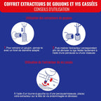  TIVOLY - Kit Extracteurs De Vis Cassée - 5 Extracteurs HCS : N1-N2-N3-N4-N5 + 1 X-Out N2 - Pour Extraction De Vis Et Goujons M4 à M18