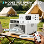  Mini Climatiseur Portable Prêt à L'Emploi, Idéal Pour Moustiquaires Et Chambres D'Étudiant, Ventilateur Et Déshumidificateur Silencieux, Minuterie Intelligente 12H Avec Écran Tactile