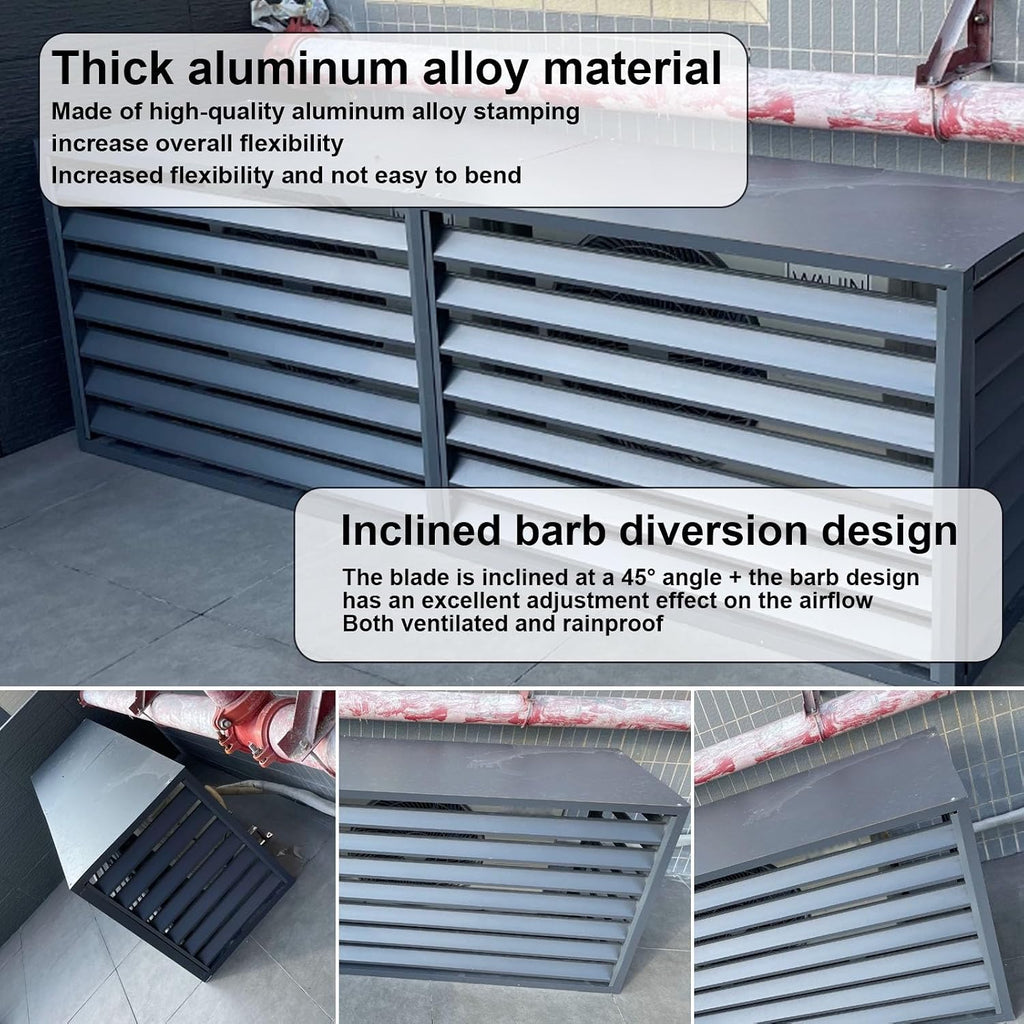 GENERIC Housse En Aluminium Robuste Pour Unité De Climatisation Extérieure - Housse Antivol Pour Climatiseur - Réduction Du Bruit Et Protection Contre Les Intempéries - Parfaite Pour Une Utilisation En