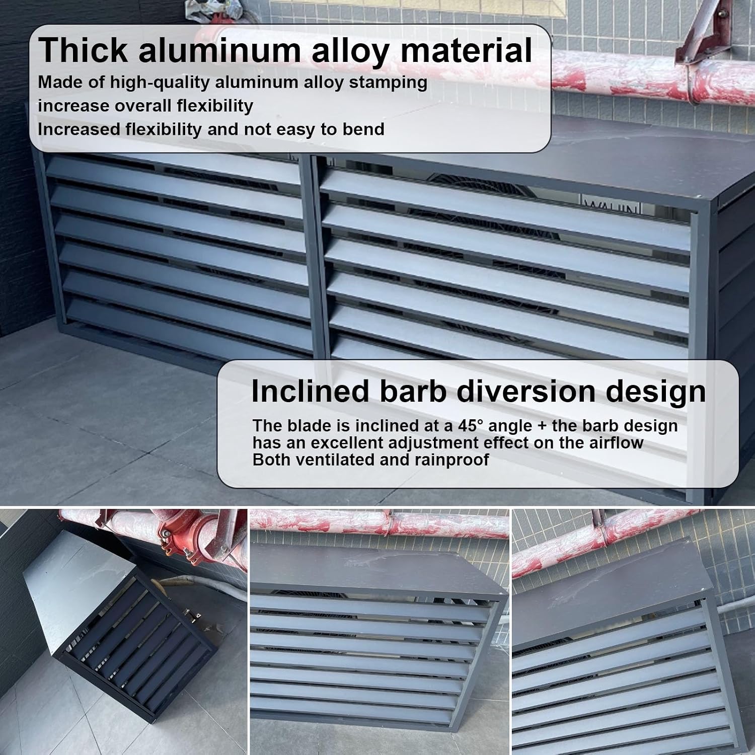 GENERIC Housse En Aluminium Robuste Pour Unité De Climatisation Extérieure - Housse Antivol Pour Climatiseur - Réduction Du Bruit Et Protection Contre Les Intempéries - Parfaite Pour Une Utilisation En