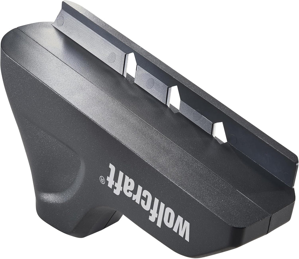  Wolfcraft 4009000 - Rabot D'Angle Triple - Rabot Plaquiste à Chanfreiner - 3 Lames Trapèzes 52/0