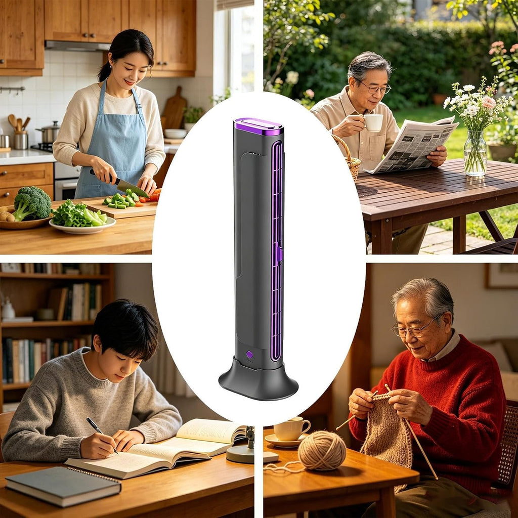 Genérico Climatiseur Portable, Ventilateur Sans Pales, Refroidisseur D'air Rechargeable Par USB Avec Design Compact, Mini Unité De Climatisation, Ventilateur De Refroidissement Portable Avec Construction