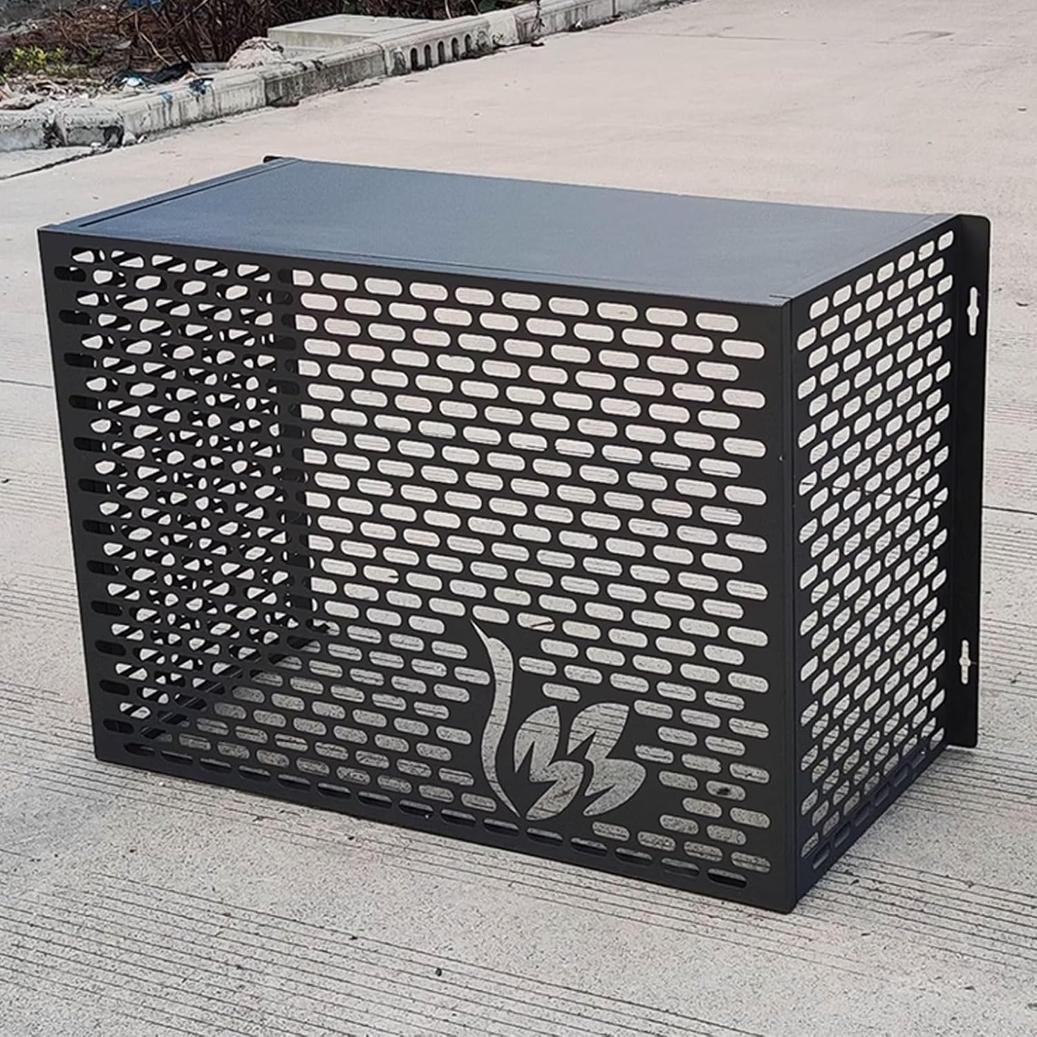 GENERIC Housse De Climatiseur Extérieur - Bouclier En Aluminium Résistant Aux Intempéries, Support De Fleurs Polyvalent Pour Jardin, Clôture Pour Unités Extérieures (couleur : A2, Dimensions : 109 X 56 X 80
