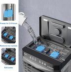  Climatiseur Mobile Silencieux 13.2L, 3 En 1 Refroidisseur D'air Portable Avec Humidificateur, Ventilateur, Sans évacuation, 3 Vitesses, 12H Minuteries, 120°Oscillation For Chambre, Cuisine