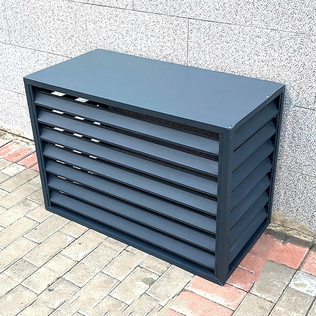 GENERIC Housse De Protection En Aluminium Pour Climatiseur Extérieur 1,5P-5P Et Unités CA - Résistante Aux Intempéries - Protection Contre Les Feuilles Tombées - Gris - 100 X 50 X 70 Cm