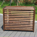  Housse De Protection Pour Climatiseur Extérieur En Bois Massif Pour Unités De Climatisation, écran Décoratif En Bois Et Support De Fleurs Résistant Aux Intempéries Pour Unité De Climatisation