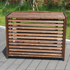  Housse De Protection Pour Climatiseur Extérieur En Bois Massif Pour Unités De Climatisation, écran Décoratif En Bois Et Support De Fleurs Résistant Aux Intempéries Pour Unité De Climatisation