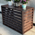 GENERIC Housse De Protection En Aluminium Pour Mini Climatiseurs Séparés, Protection De Pompe à Chaleur Extérieure, Clôture Marron élégante Pour Dissimuler La Climatisation Intérieur/extérieur, Design