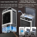  Refroidisseur D'air évaporatif Commercial 3 En 1 Avec Oscillation à 120°, 3 Vitesses De Ventilation, Réservoir D'eau Grande Capacité, Roues Pivotantes, Pour Grandes Pièces, Usine, Extérieur (80 X 43