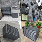  Housse En Aluminium Pour Climatiseur Et Pompe à Chaleur, Protection De L'unité De Climatisation Extérieure – Résistant Aux Intempéries, Gris Et Blanc, Taille 100X Pour Une Durabilité Et Une