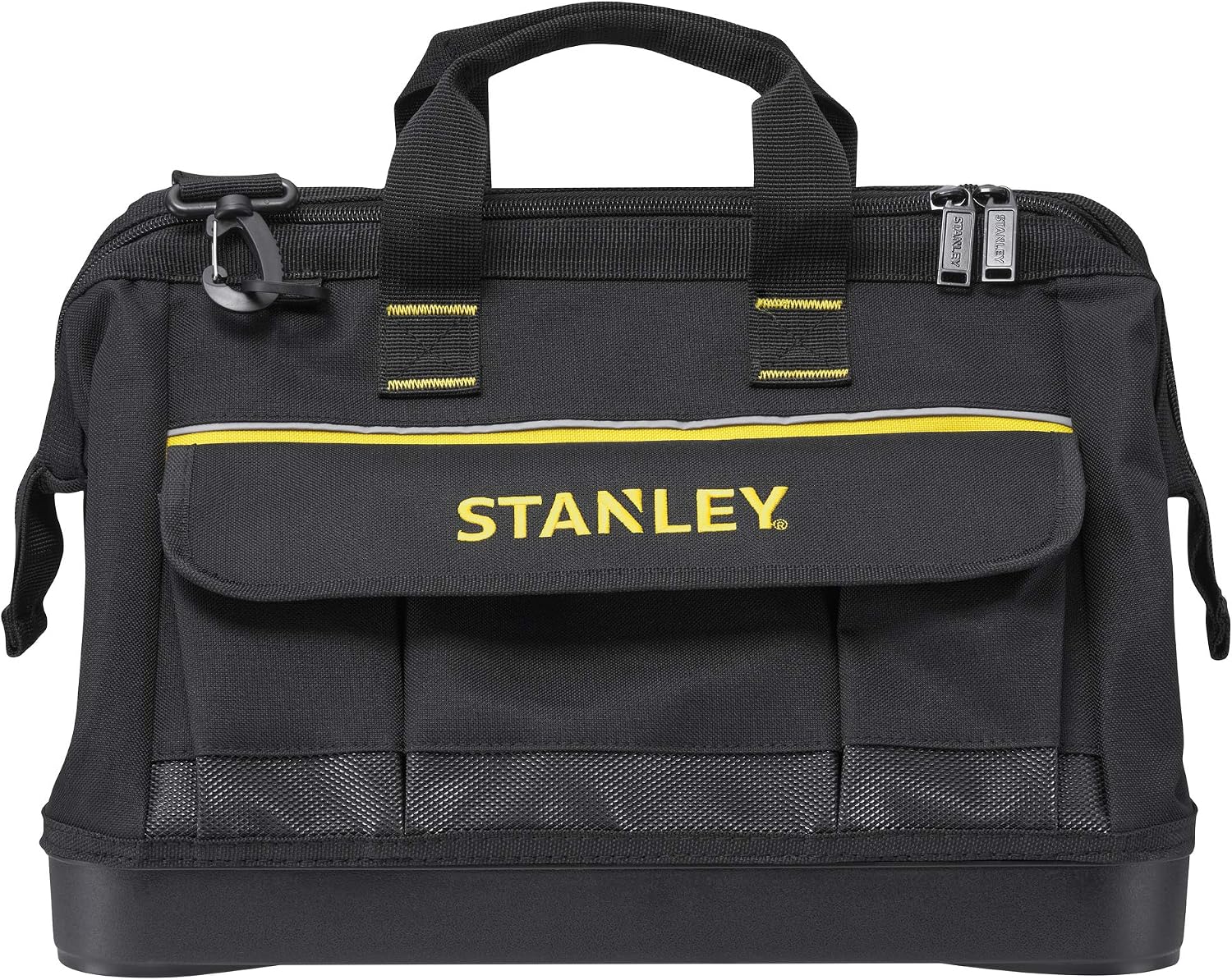  Stanley 1-96-183 Sac À Outils En Tissu 600 X 600 Deniers - Multi-Compartiments - Sangle Bandoulière & 090948 Clé à Molette MaxSteel 30 X 200 Mm