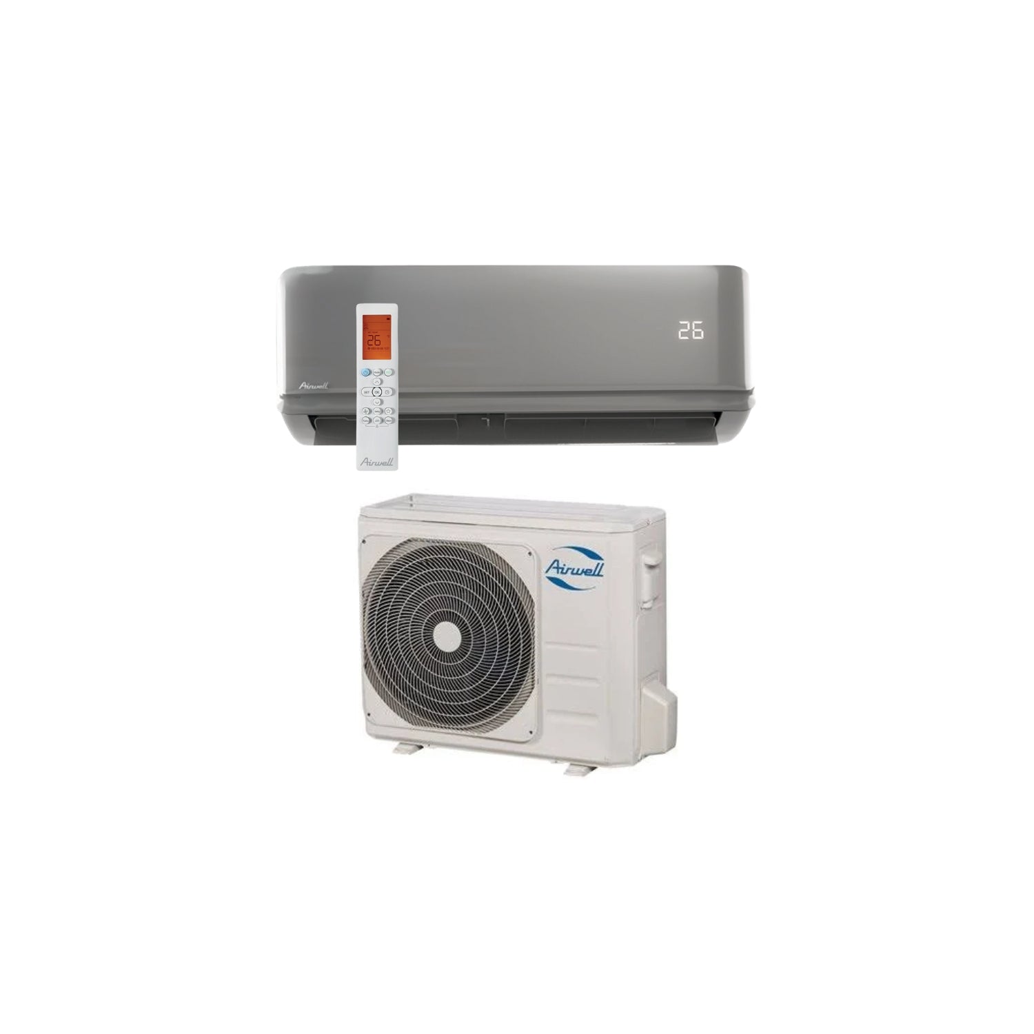  Climatisation Unité Extérieure Ydab Et Unité Intérieure Murale Hdmb Harmonia Gris 5 Kw - Airwell