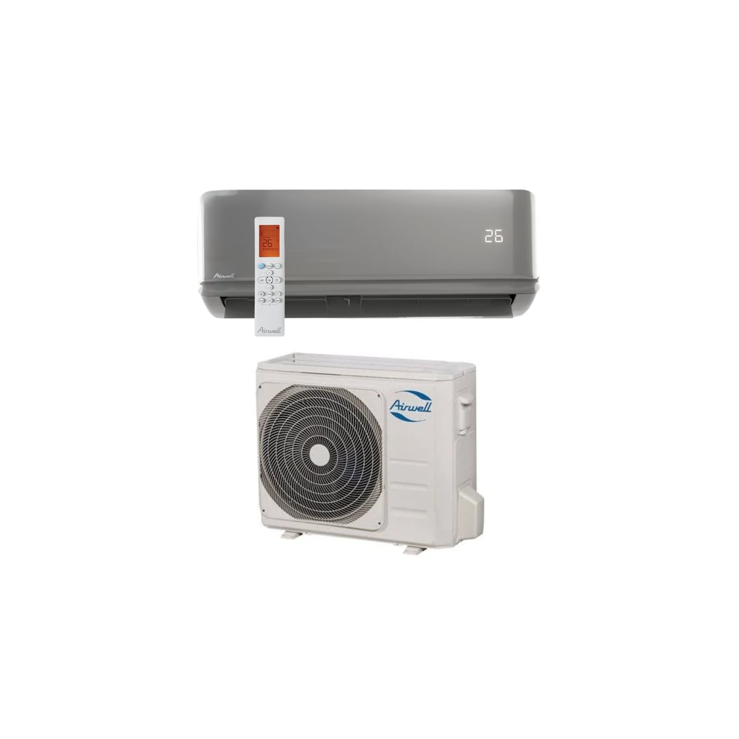  Climatisation Unité Extérieure Ydab Et Unité Intérieure Murale Hdmb Harmonia Gris 7 Kw - Airwell