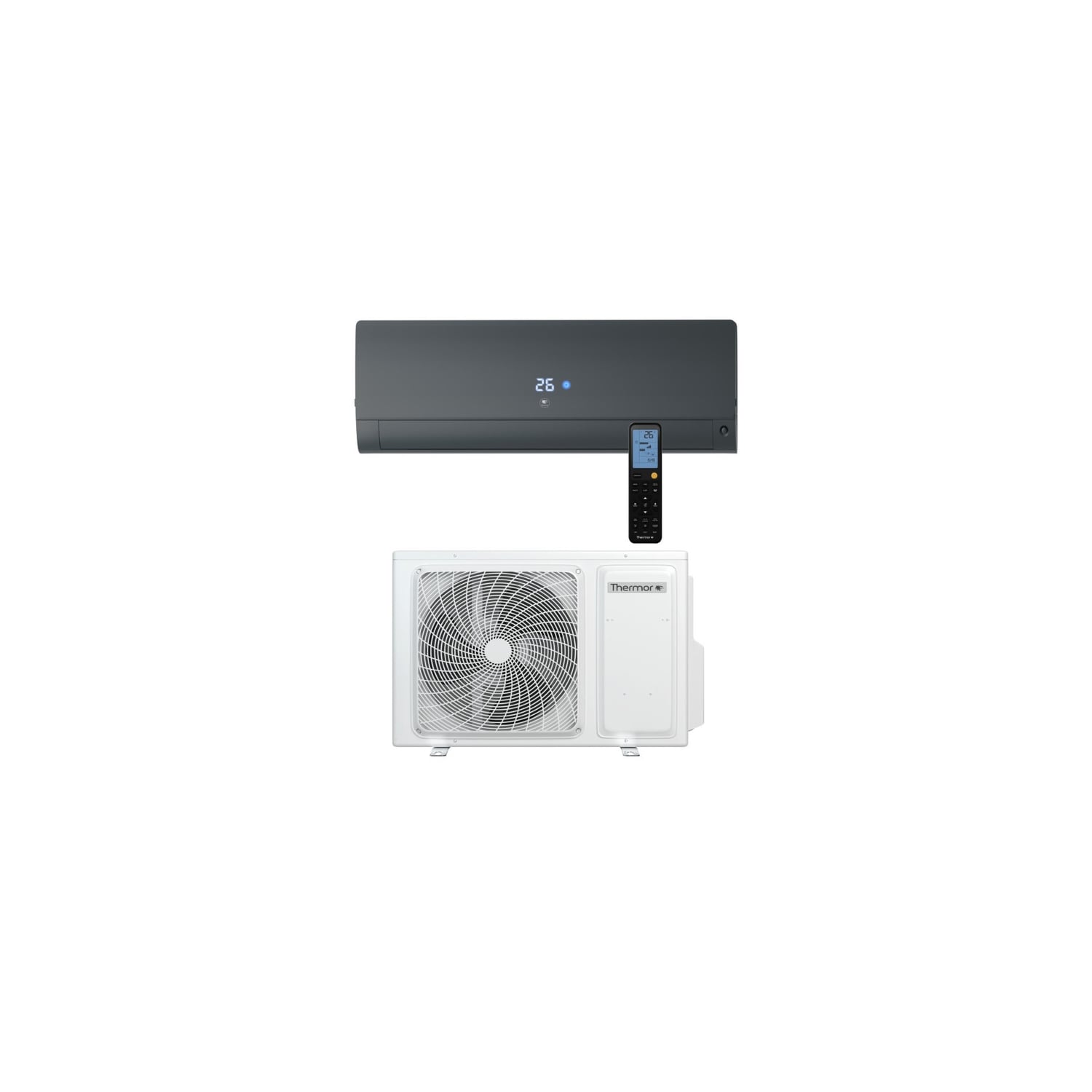  Climatisation Unité Extérieure 3.5 Kw Et Unité Intérieure Noire Nagano - Thermor